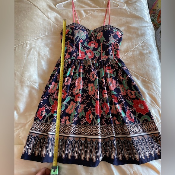 Band of Gypsies Floral Coral Pattern Bustier Dress - Picture 9 of 13